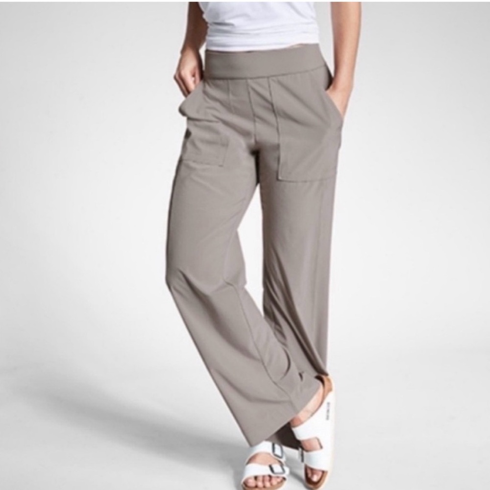 Athleta Wide Leg Pants in Taupe